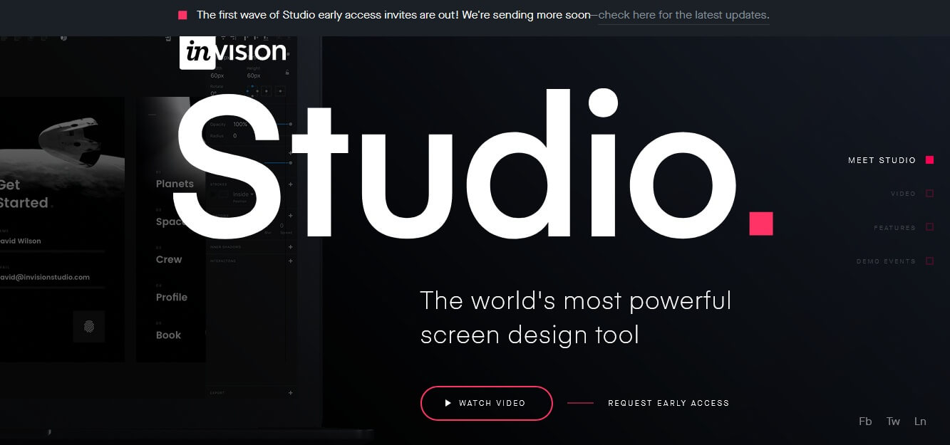 Дизайн сайта Invision Studio