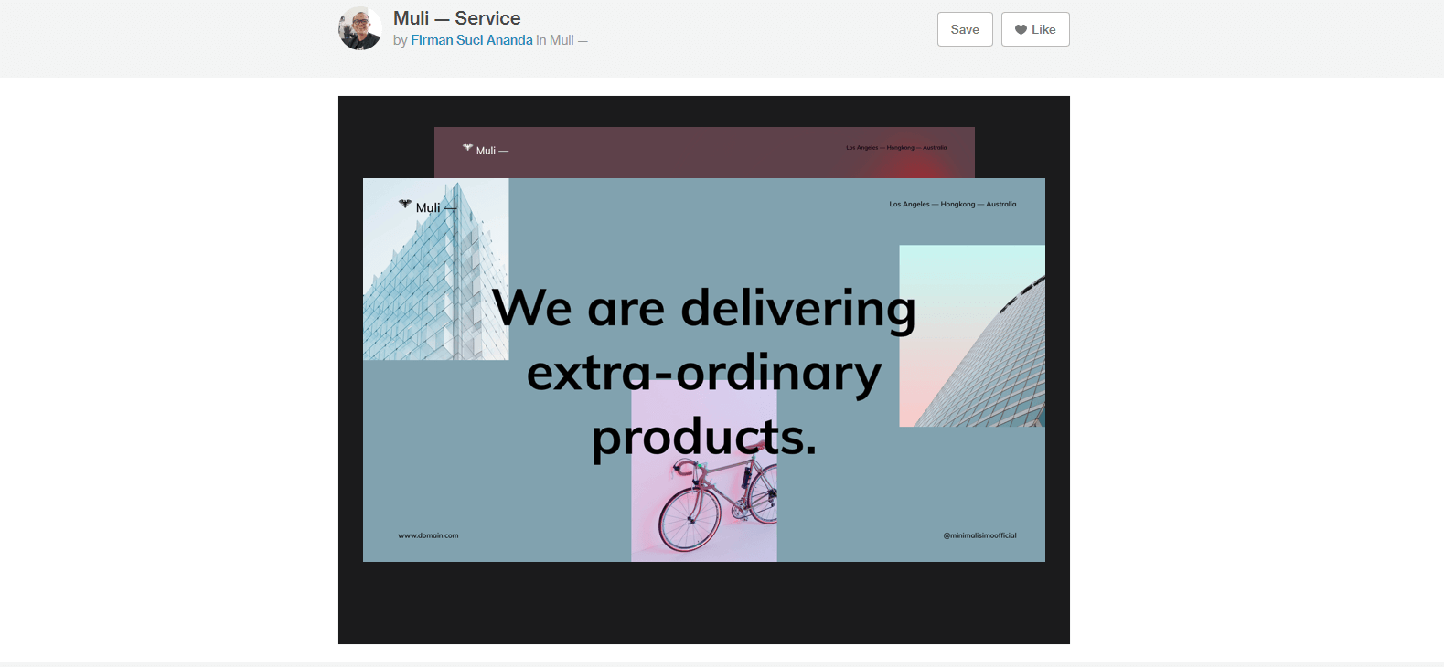 Асимметричный макет в веб-дизайне сайта Muli